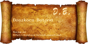 Doszkocs Botond névjegykártya