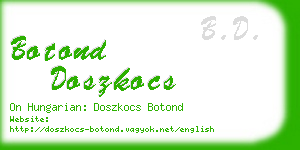 botond doszkocs business card